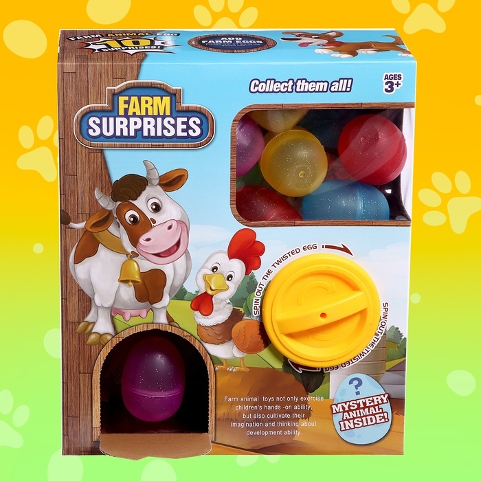 Детский игровой автомат «Домашние животные» с игрушками, в наборе 10 шаров-сюрпризов