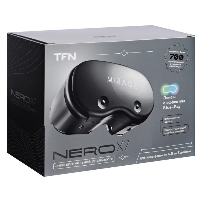3D Очки виртуальной реальности TFN VR NERO X7 PRO, смартфоны до 7 3D Очки виртуальной реальности TFN VR NERO X7 PRO, смартфоны до 7", регулировка, черные