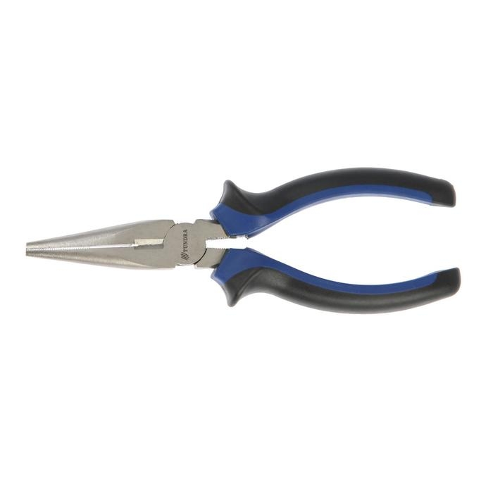 Длинногубцы ТУНДРА, CrV, никелированные, двухкомпонентные рукоятки, 160 мм Длинногубцы ТУНДРА, CrV, никелированные, двухкомпонентные рукоятки, 160 мм