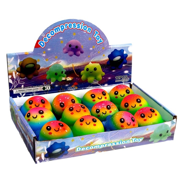 Мялка «Осьминог» с пастой, цвета МИКС Мялка «Осьминог» с пастой, цвета МИКС