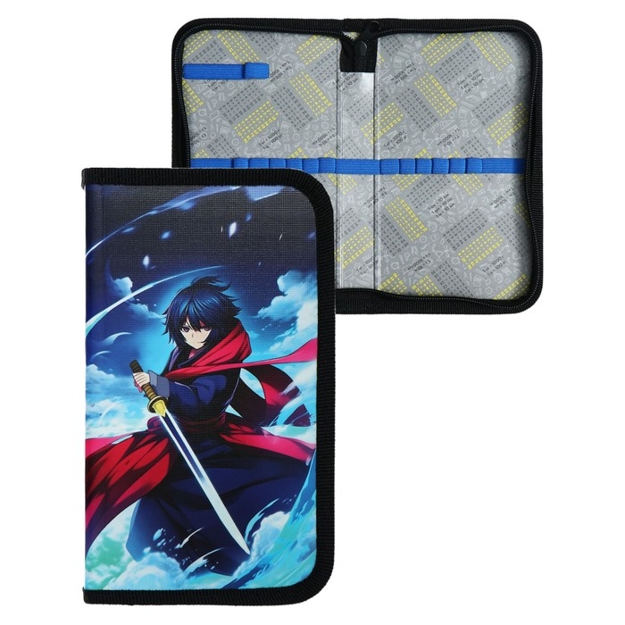 Пенал 1 секция 115 х 205 х 30 мм, Calligrata  Пенал 1 секция 115 х 205 х 30 мм, Calligrata "Аниме клинок", ламинированный картон