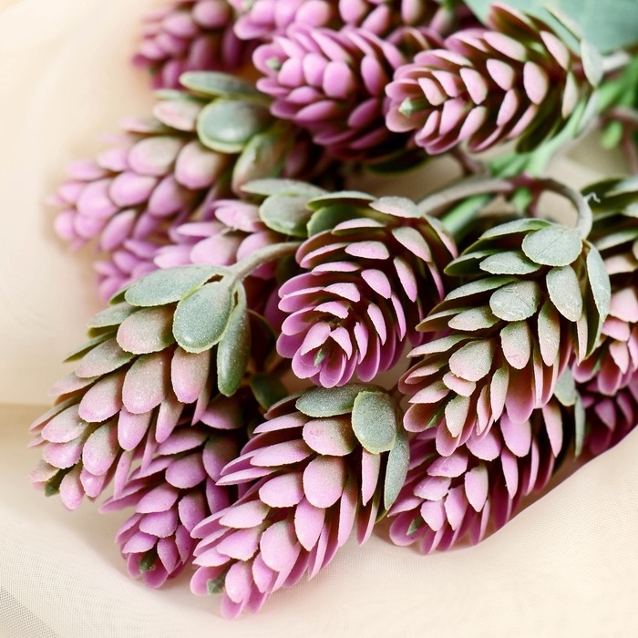 Цветы искусственные "Веточка хмеля" 45 см, сиреневый