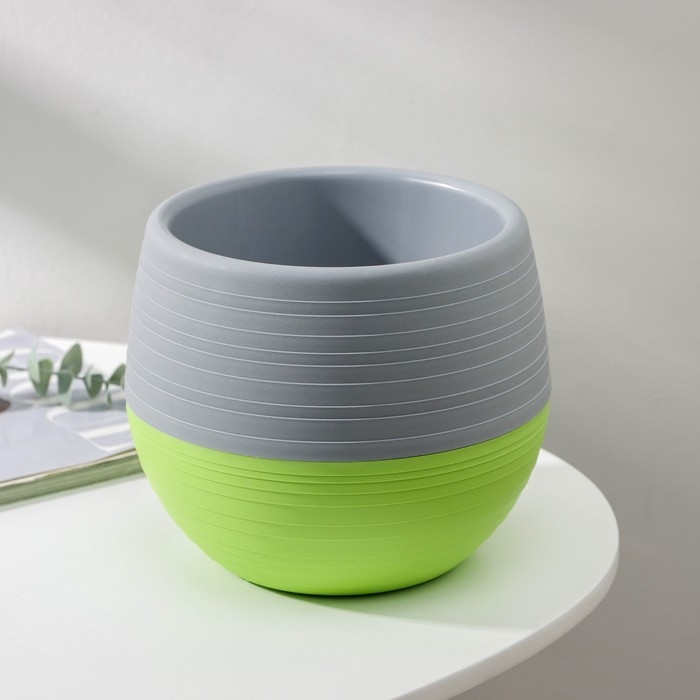 Горшок для цветов с поддоном «Япония», 2 л, цвет серо-фисташковый Горшок для цветов с поддоном «Япония», 2 л, цвет серо-фисташковый
