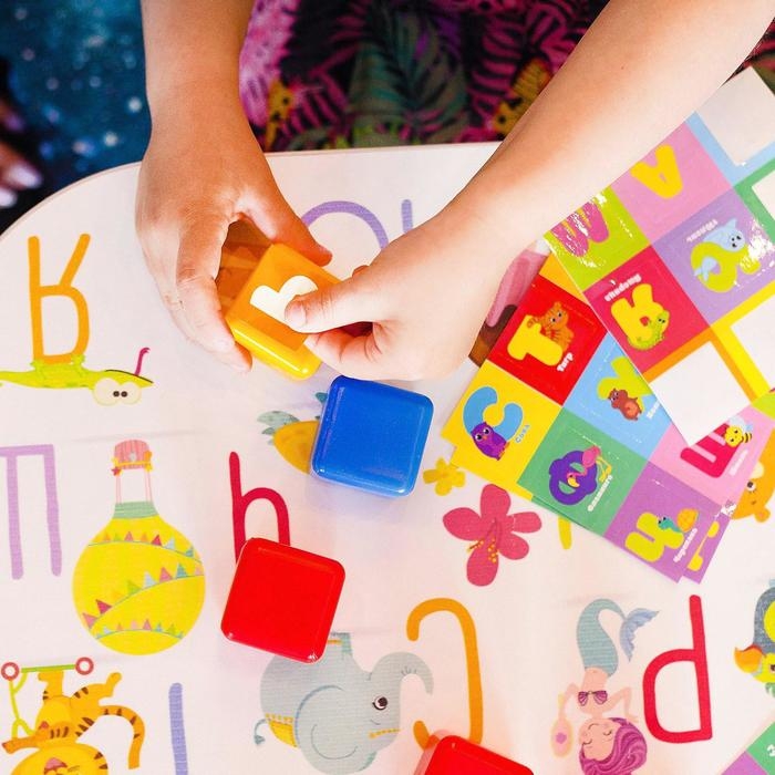 Кубики для малышей «Алфавит», пластиковые, цветные , 9 штук, 4 х 4 см, по методике Монтессори