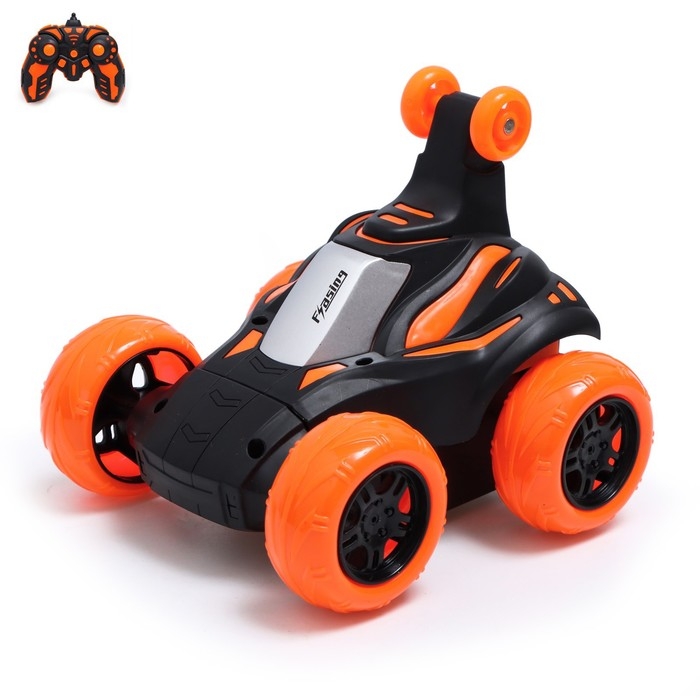 Машина-перевёртыш радиоуправляемая «Трюкач», свет, работает от аккумулятора, цвет оранжевый Машина-перевёртыш радиоуправляемая «Трюкач», свет, работает от аккумулятора, цвет оранжевый