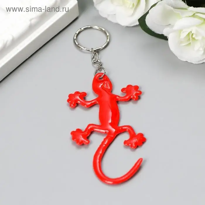 Брелок пластик светоотражающий Брелок пластик светоотражающий "Ящерица" МИКС 8х4,2 см