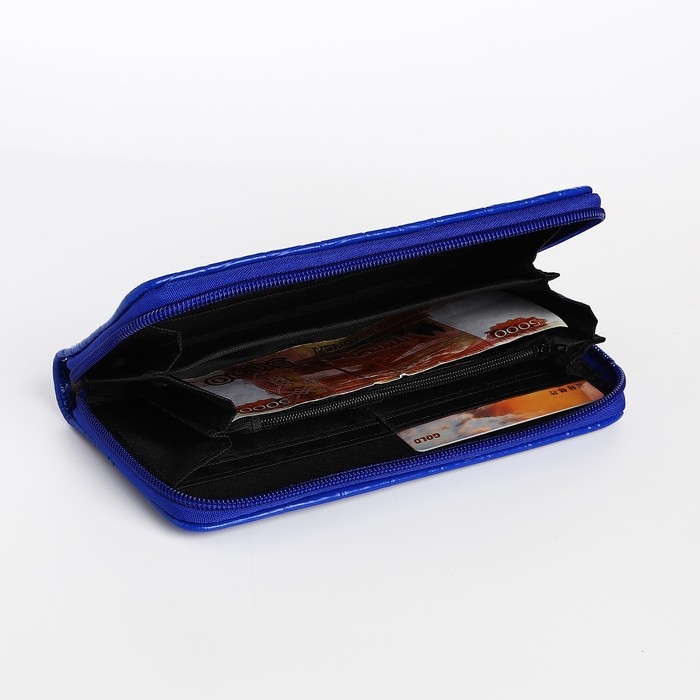 Кошелёк женский на молнии, цвет синий Кошелёк женский на молнии, цвет синий