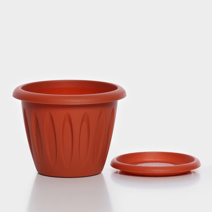 Горшок с поддоном «Фелиция», 400 мл, цвет терракотовый