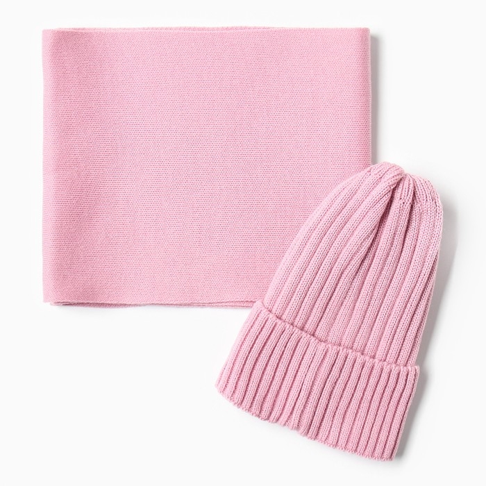 Шапка детская KAFTAN со снудом, пудра р-р 48-52