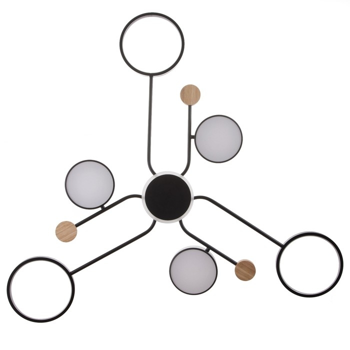 Люстра с ПДУ 2298/7BK LED 156Вт 3000-6000К черный 105х99х15 см BayerLux