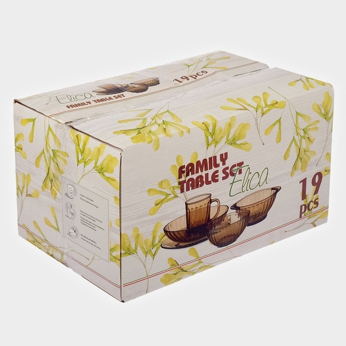Сервиз столовый Elica, 19 предметов, цвет коричневый Сервиз столовый Elica, 19 предметов, цвет коричневый