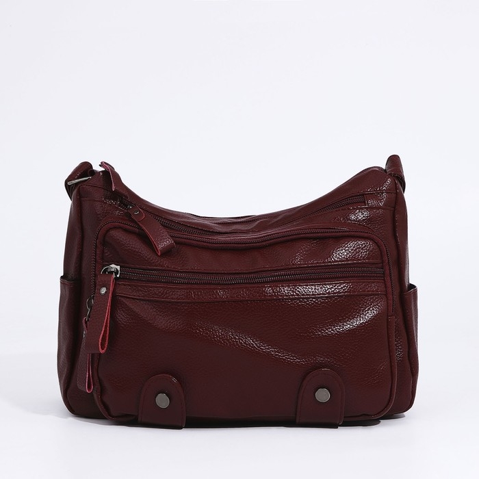 Сумка-мешок на молнии, цвет бордовый