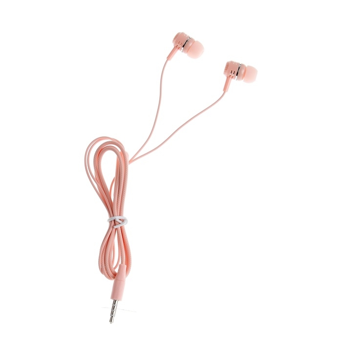 Наушники CB-52, проводные, вакуумные, микрофон, 1 м, Jack 3.5 мм, розовые Наушники CB-52, проводные, вакуумные, микрофон, 1 м, Jack 3.5 мм, розовые