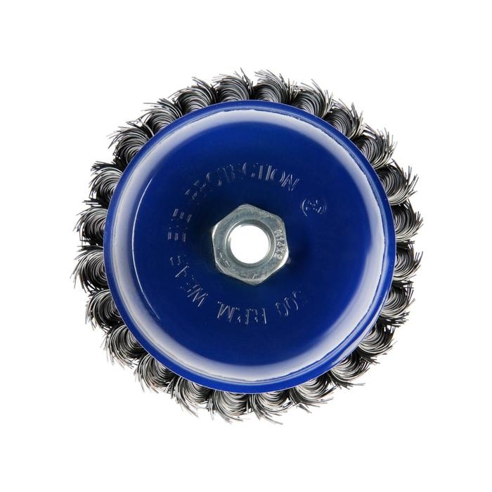 Щетка металлическая для УШМ ТУНДРА, крученая проволока,  Щетка металлическая для УШМ ТУНДРА, крученая проволока, "чашка", М14, 125 мм