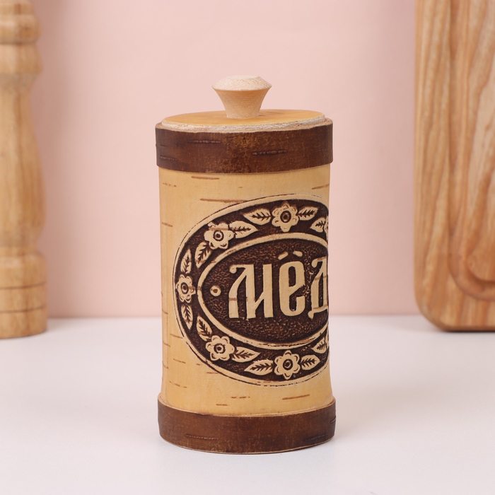 Туес &laquo;Мёд&raquo;,  6&times;6&times;15 см, береста