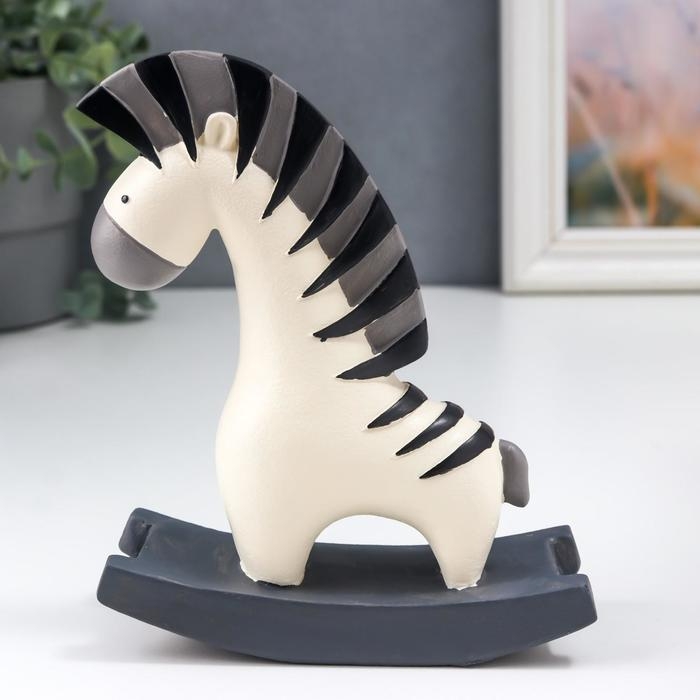 Сувенир полистоун Сувенир полистоун "Конёк-качалка" белый 16,5х5,5х14 см