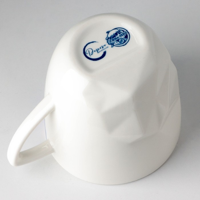 Кружка керамическая «Мрамор», бело-синяя, 350 мл, цвет белый Кружка керамическая «Мрамор», бело-синяя, 350 мл, цвет белый