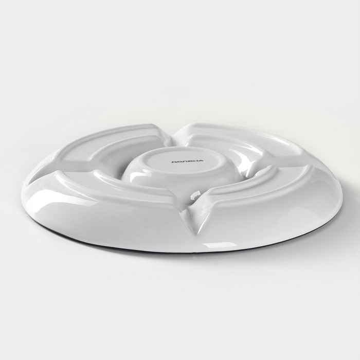 Менажница 5 ячеек Доляна «Лимон», d=26 см, цвет белый Менажница 5 ячеек Доляна «Лимон», d=26 см, цвет белый