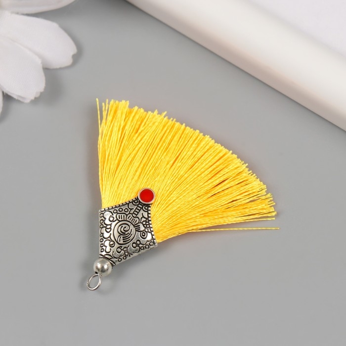 Декор для творчества текстиль Декор для творчества текстиль "Кисть Восток" жёлтый набор 2 шт 1,6х4,5 см