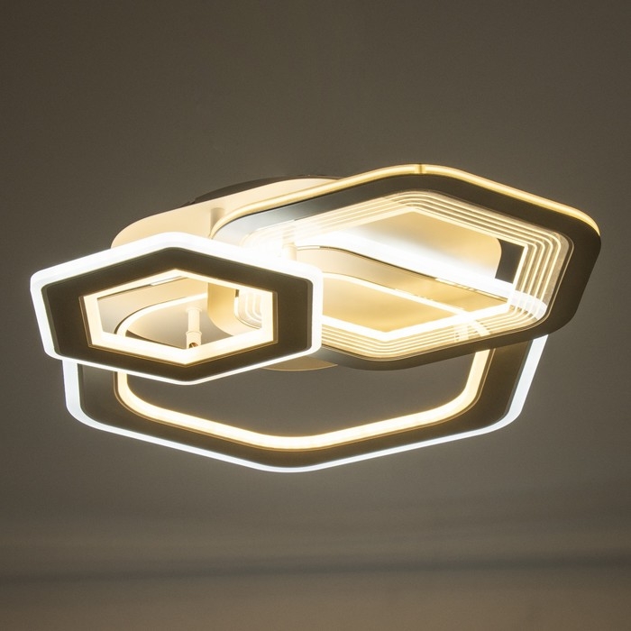 Люстра с ПДУ Люстра с ПДУ "Дариана" LED 160Вт 3000-6000Вт белый 60х42х9,5см BayerLux