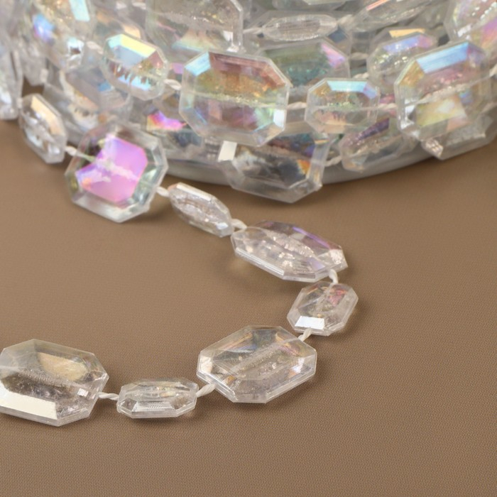 Бусы на нитях, с голографией, 11 мм, 9 ± 1 м, цвет прозрачный Бусы на нитях, с голографией, 11 мм, 9 ± 1 м, цвет прозрачный