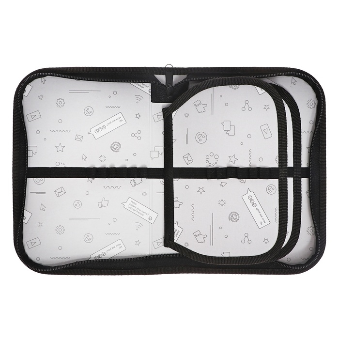 Пенал 3 секции, вкладка внутри, 140 х 210 х 40 мм, тканевый, Calligrata TOP Block Пенал 3 секции, вкладка внутри, 140 х 210 х 40 мм, тканевый, Calligrata TOP Block "Аниме глаза"