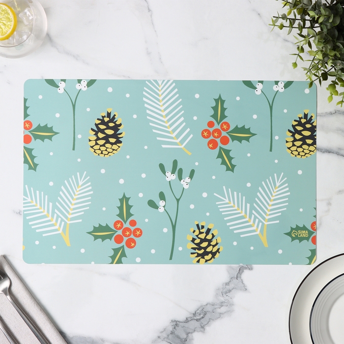 Салфетка сервировочная на стол Доляна «Лесные шишки», 26×41 см Салфетка сервировочная на стол Доляна «Лесные шишки», 26×41 см