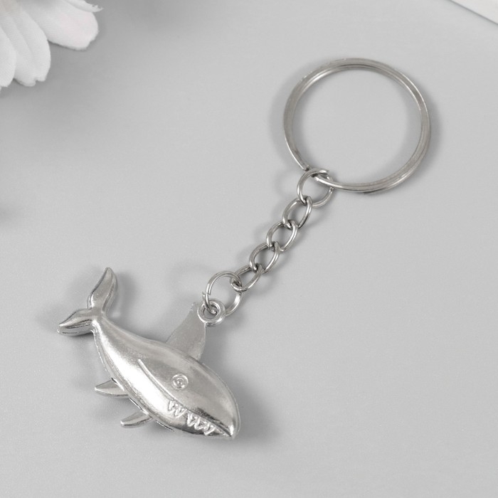 Брелок металл "Акула" плавники двигаются 4х3 см