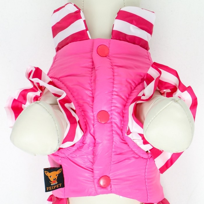 Курточка для собак с воланами, размер 2 (ДС 23,ОШ 26, ОГ 33 см), розовая Курточка для собак с воланами, размер 2 (ДС 23,ОШ 26, ОГ 33 см), розовая