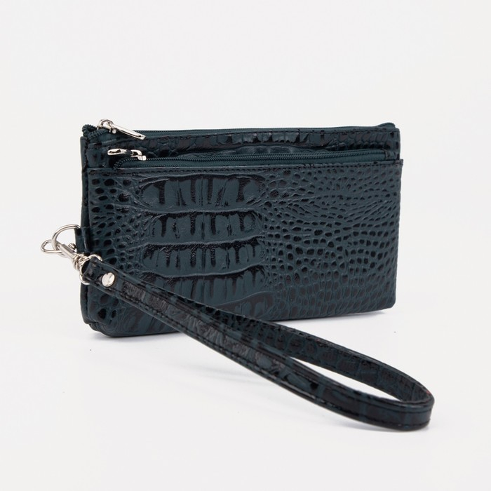 Кошелёк женский на молнии, цвет тёмно-зелёный Кошелёк женский на молнии, цвет тёмно-зелёный