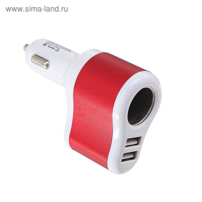 Разветвитель прикуривателя TORSO, USB 1 А / 2.1 А, 60 Вт, 12/24 В, микс Разветвитель прикуривателя TORSO, USB 1 А / 2.1 А, 60 Вт, 12/24 В, микс