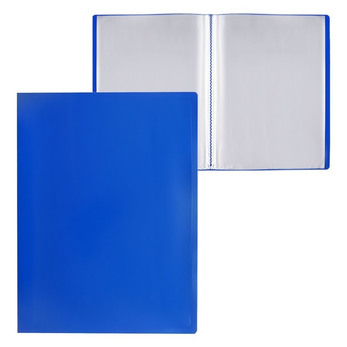 Папка с 40 вкладышами А4, 500 мкм, Calligrata, текстура Папка с 40 вкладышами А4, 500 мкм, Calligrata, текстура "песок", синяя