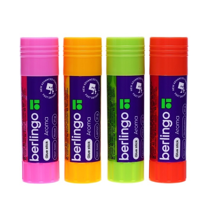 Клей-карандаш ПВП 21 г Berlingo, Aroma, ароматизированный (мята, лимон, клубника, роза) МИКС Клей-карандаш ПВП 21 г Berlingo, Aroma, ароматизированный (мята, лимон, клубника, роза) МИКС