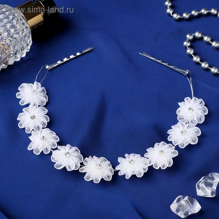 Аксессуар для волос  Аксессуар для волос "Пышные цветы" 23 см, белый