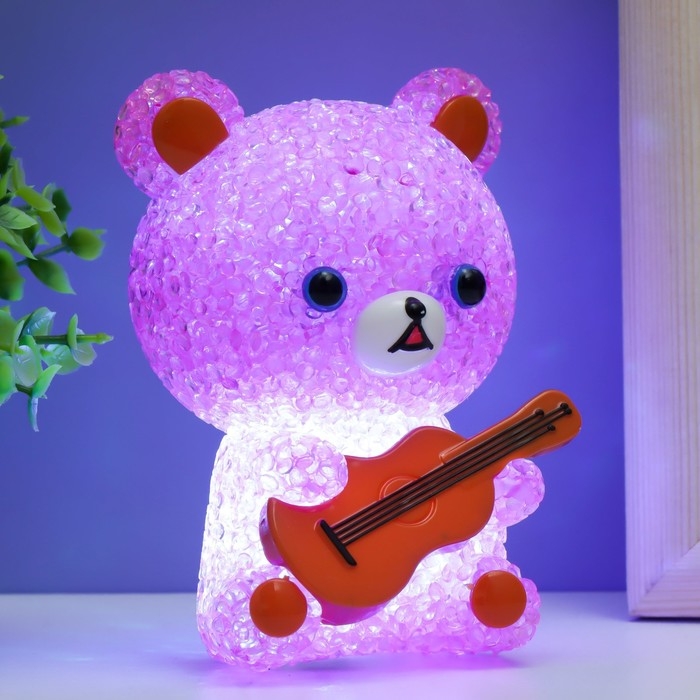 Ночник Ночник "Мишка" LED RGB от батареек 3хLR44 МИКС 10х10х15,5см RISALUX