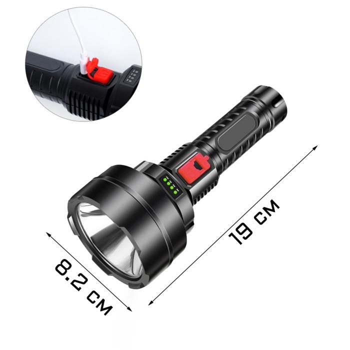 Фонарь ручной аккумуляторный, 5 Вт, 1200 мАч, АКБ 18650, 19 х 8.2 см, USB Фонарь ручной аккумуляторный, 5 Вт, 1200 мАч, АКБ 18650, 19 х 8.2 см, USB