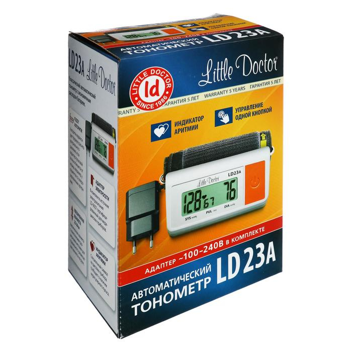Тонометр Little Doctor LD-23А, автоматический, большая манжета 25-36 см, 4хАА, с адаптером Тонометр Little Doctor LD-23А, автоматический, большая манжета 25-36 см, 4хАА, с адаптером