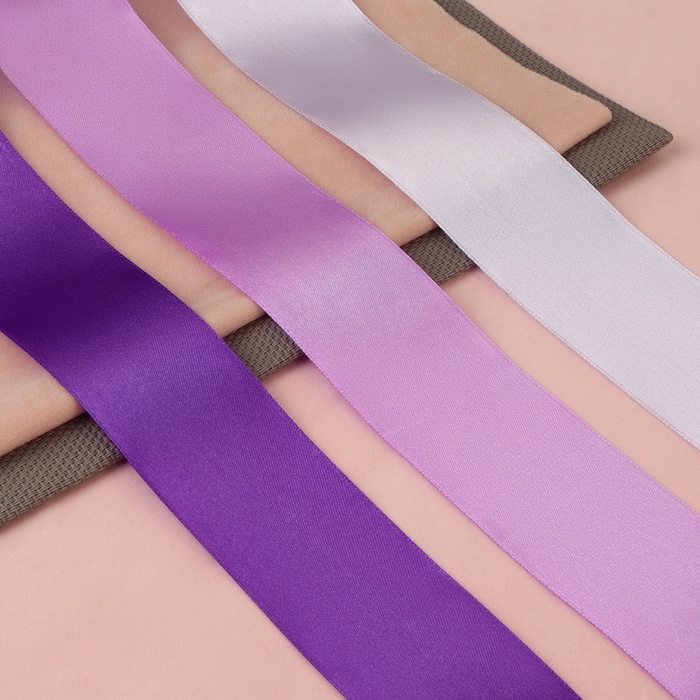 Набор атласных лент, 3 шт, размер 1 ленты: 50 мм × 23 ± 1 м, цвет фиолетовый спектр Набор атласных лент, 3 шт, размер 1 ленты: 50 мм × 23 ± 1 м, цвет фиолетовый спектр