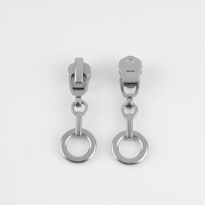 Бегунок автоматический для металлической молнии, №3, декоративный «Кольцо», 10 шт, цвет никель Бегунок автоматический для металлической молнии, №3, декоративный «Кольцо», 10 шт, цвет никель