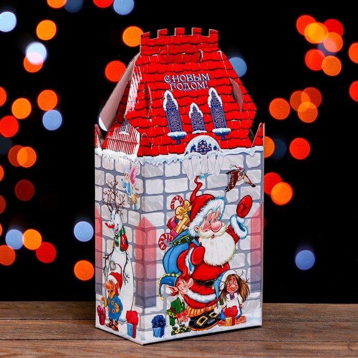 Новый год. Подарочная коробка "С Драконом" 16,7 х 10,1 х 34,5 см.