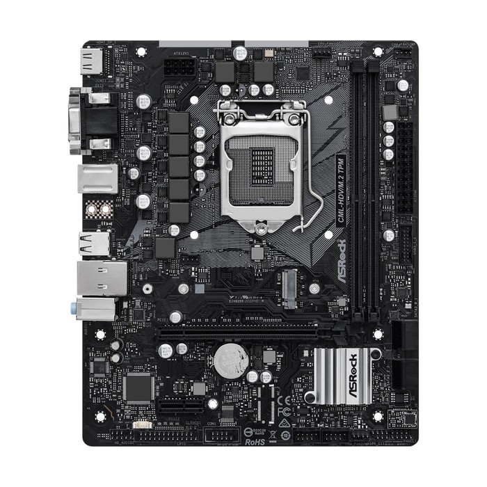 Материнская плата ASRock CML-HDV/M.2 TPM, LGA 1200, H310, 2xDDR4, DVI, VGA, HDMI, mATX Материнская плата ASRock CML-HDV/M.2 TPM, LGA 1200, H310, 2xDDR4, DVI, VGA, HDMI, mATX