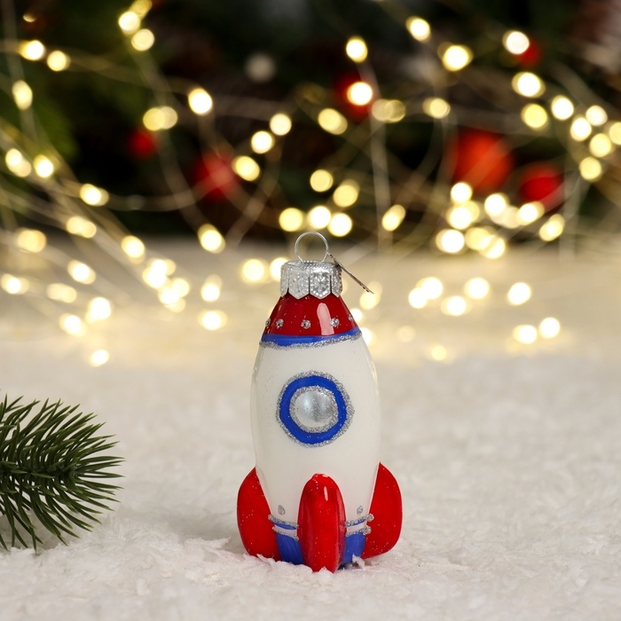Елочное украшение Елочное украшение "Ракета", в подарочной упаковке, h-10 см