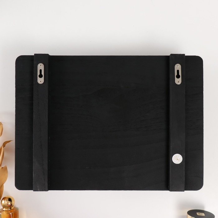 Крючки декоративные дерево с карманом и полочкой Крючки декоративные дерево с карманом и полочкой "Чёрный" 10,5х28х18 см