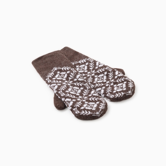 Варежки двойные женские, цвет светло-коричневый, р-р 18 Варежки двойные женские, цвет светло-коричневый, р-р 18