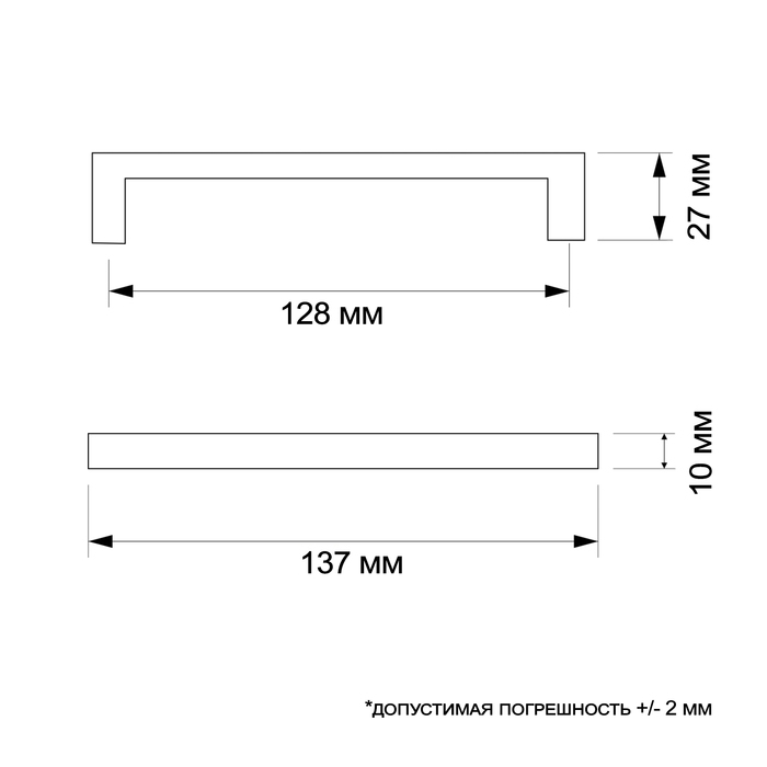 Ручка-скоба CAPPIO SQUARE2 RSC007, алюминий, м/о 128 мм, цвет черный Ручка-скоба CAPPIO SQUARE2 RSC007, алюминий, м/о 128 мм, цвет черный