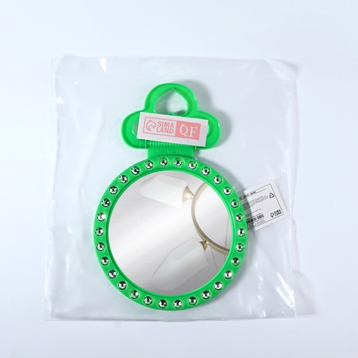 Зеркало настольное, зеркальная поверхность d = 12 см, фасовка 10 шт, цвет зелёный Зеркало настольное, зеркальная поверхность d = 12 см, фасовка 10 шт, цвет зелёный