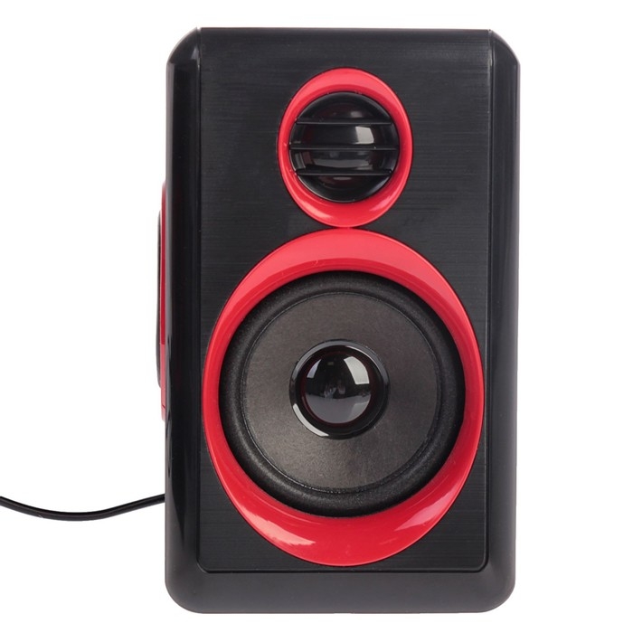 Компьютерные колонки 2.0 LuazON ES-02, Jack 3.5, USB, 0.9 м, черно-красные Компьютерные колонки 2.0 LuazON ES-02, Jack 3.5, USB, 0.9 м, черно-красные