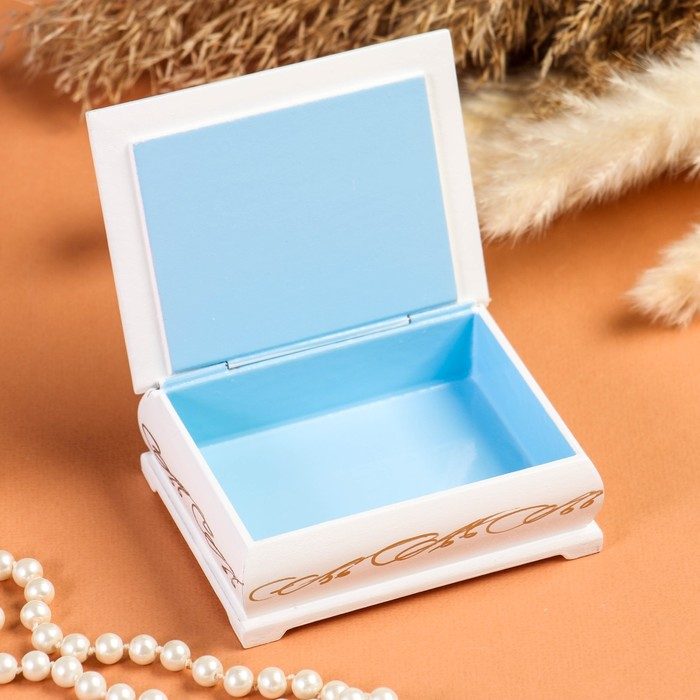 Шкатулка «Цветение», белая, 8×10,5 см, лаковая миниатюра Шкатулка «Цветение», белая, 8×10,5 см, лаковая миниатюра