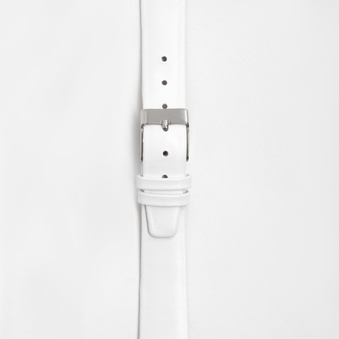 Ремешок для часов, 16 мм, запряжник 75 мм, горт 115 мм, натуральная кожа, белый Ремешок для часов, 16 мм, запряжник 75 мм, горт 115 мм, натуральная кожа, белый