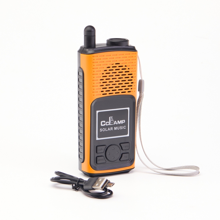 Фонарь аккумуляторный, 1500 мАч, радио, колонка, с солнечной батареей, оранжевый Фонарь аккумуляторный, 1500 мАч, радио, колонка, с солнечной батареей, оранжевый
